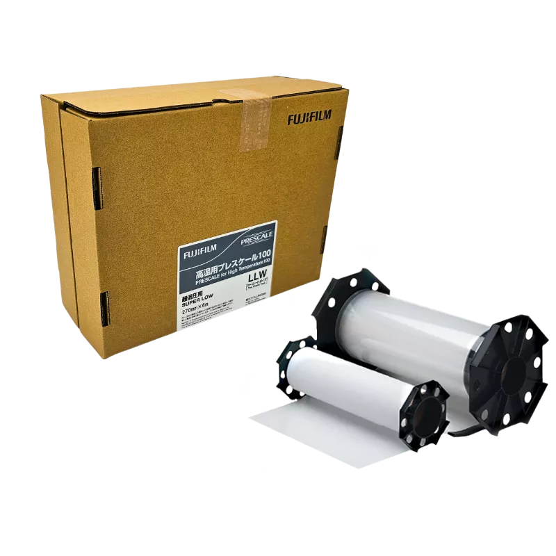 Film de pression Fujifilm Prescale LLW HT100, conçu pour les applications de thermoscellage et presses à chaud de 0,5 à 2,5 MPa