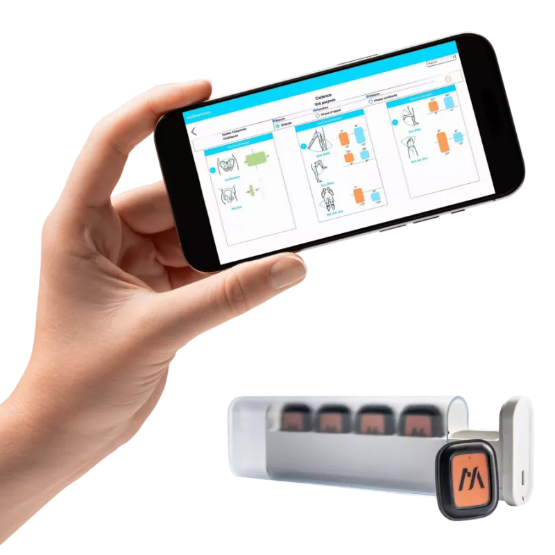 Kit mySmartMove : 5 capteurs de mouvement miniatures sans fil avec application mobile pour l'analyse biomécanique 3D sans limite