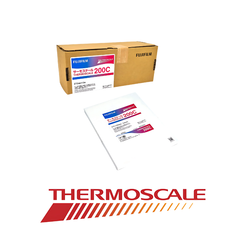 Film indicateur de température Fujifilm Thermoscale pour la mesure et la cartographie thermique par changement de couleur.